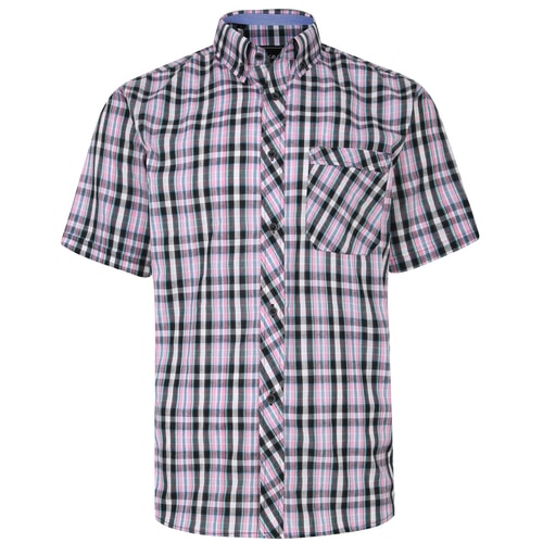 KAM Kurzarm-Karohemd Rosa